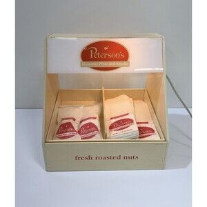 Vintage Peterson's Gourmet Nuts Heated warmer Advertising Counter Display Bags